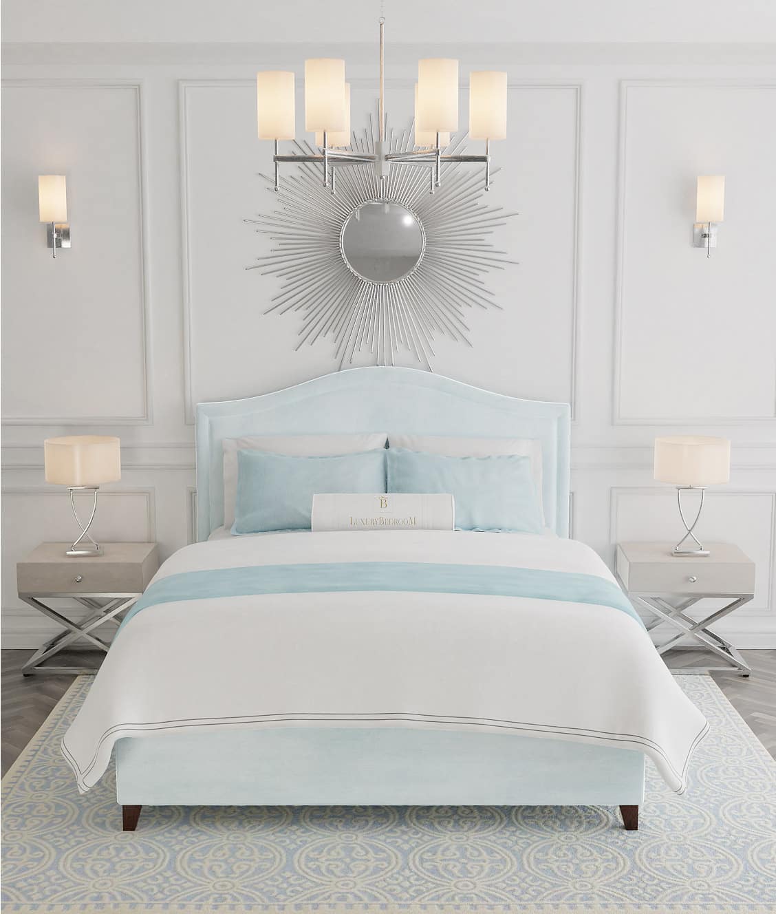 łóżko tapicerowane amerykański design