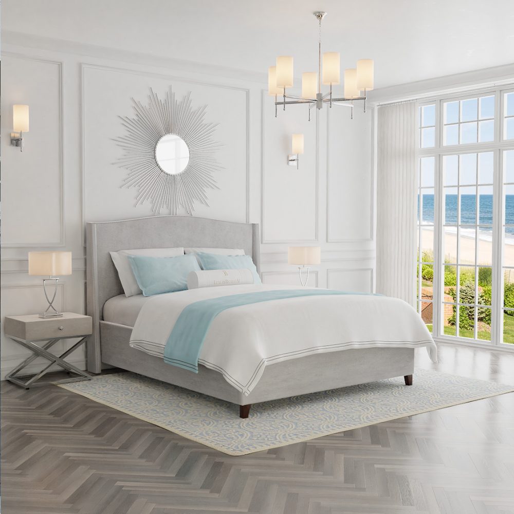 Łóżko tapicerowane w stylu modern classic