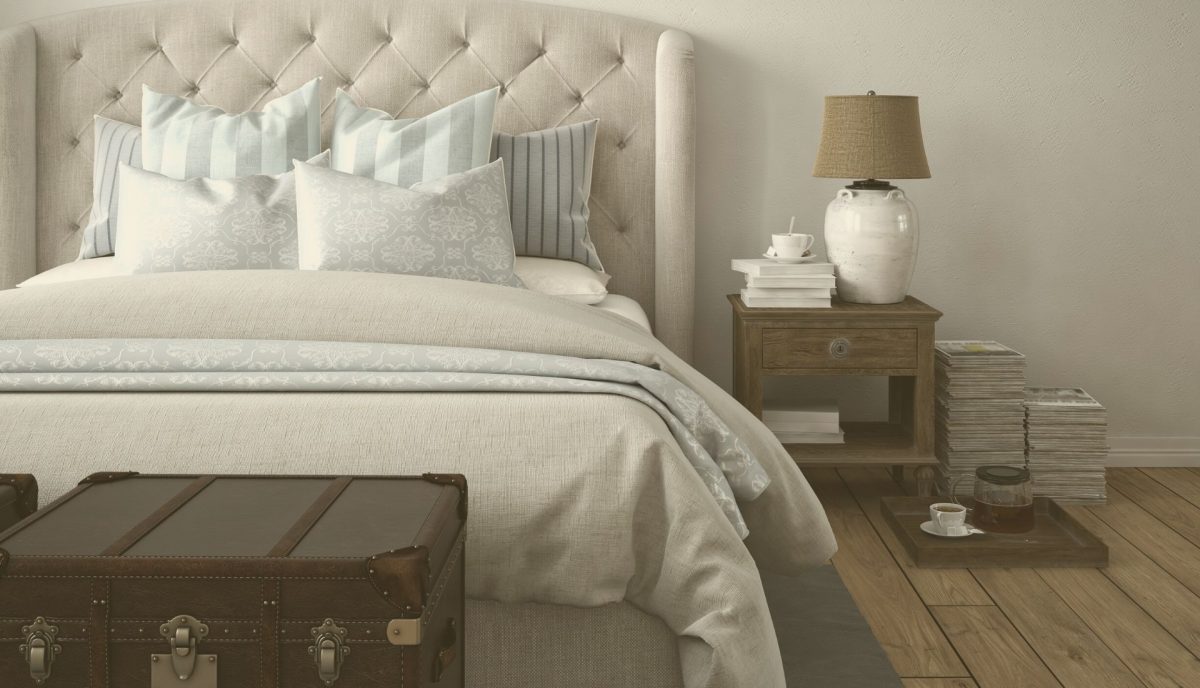Łóżko tapicerowane dodatki do eleganckiej sypialni