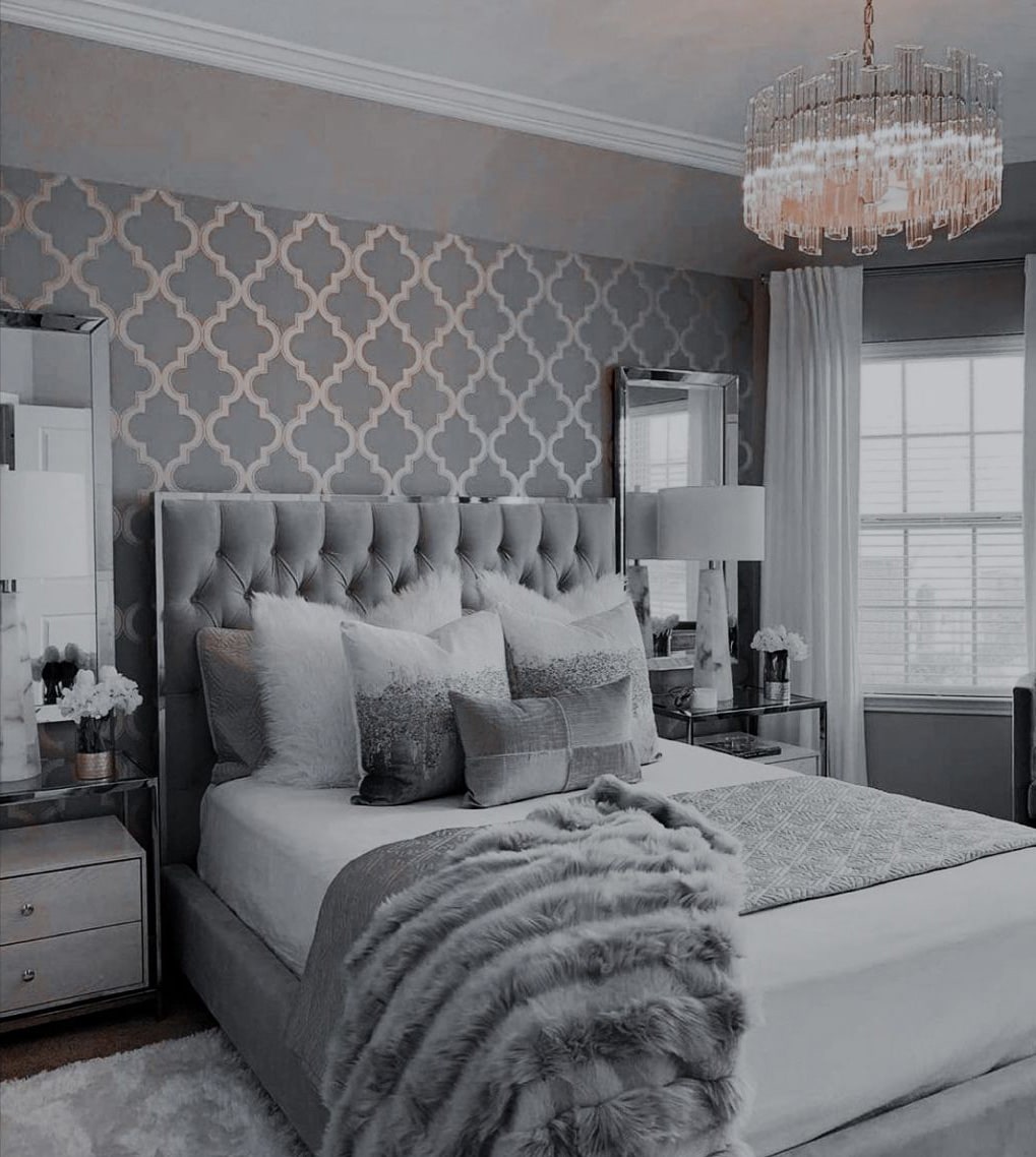 łóżko sypialniane w stylu glamour
